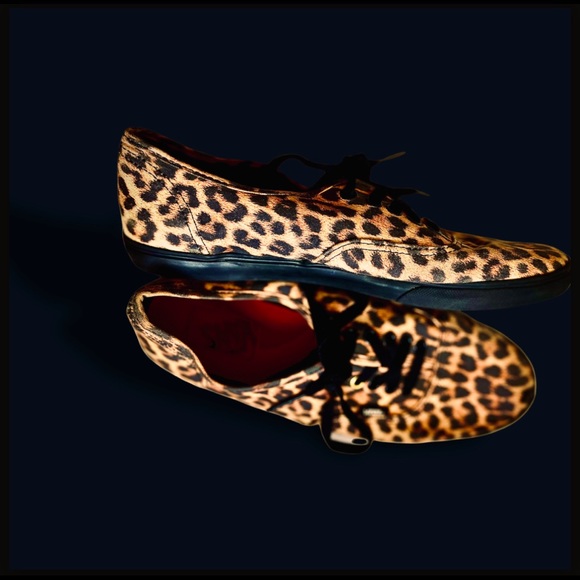 Cheetah Vans Authentic Canvas skate shoes Size 8 - Picture 2 of 4